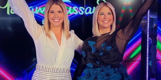 Voll bekleidet Beatrice Egli wagt Bauchklatscher ins k hle Nass