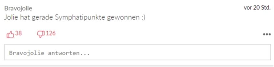 Dieser Leser sieht das ganz anderes: Für ihn hat Angelina Jolie mit der Aktion Sympathiepunkte gewonnen.