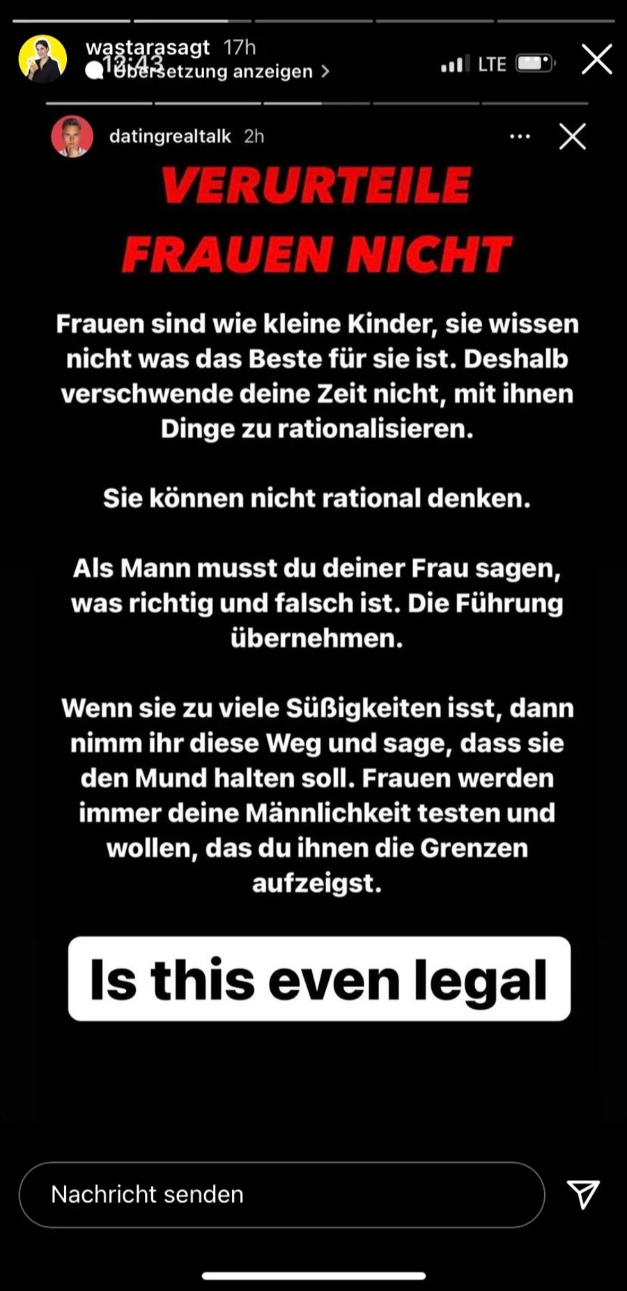 Frauen-«Tipps» zum Valentinstag: Mit diesem Post sorgt ein deutscher Influencer für Kritik.