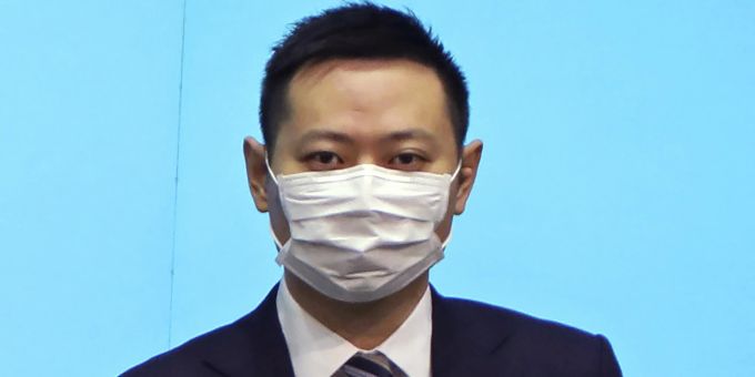Caspar Tsui bei einer Medienkonferenz im April 2020. Hong Kong