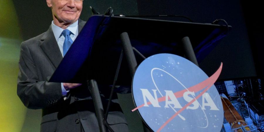 Nasa-Chef Bill Nelson während seiner ersten grossen Ansprache an die Mitarbeiter im Hauptsitz der Behörde in Washington.