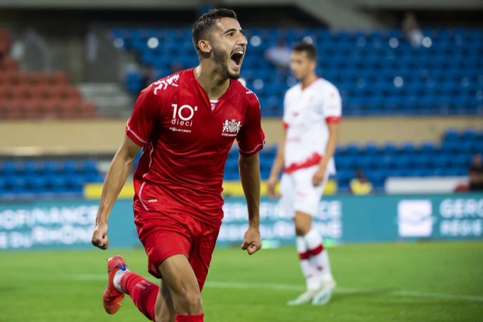 Zachary Hadji jubelt über sein Tor in der Challenge League. Stade Lausanne Ouchy