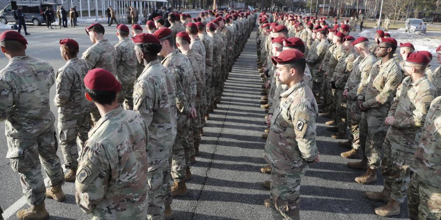 Welcoming ceremony of US soldiers at Adazi military base in Latvia