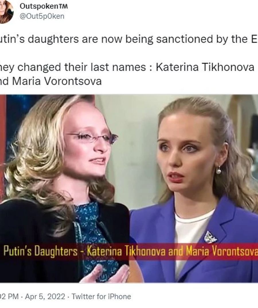 Katerina (links) und Maria sind die Töchter von Wladimir Putin.