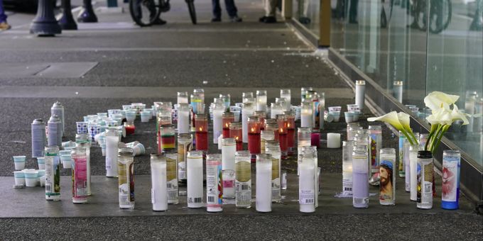 Nach einer Schiesserei in Sacramento. Füsillade