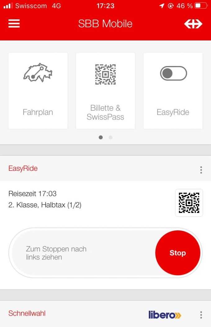 Kurz nach 17 Uhr checkt sich die 25-Jährige an der Haltestelle bei EasyRide ein. Nach 20 Minuten stellt die Thunerin es wieder ab. Sie läuft zu Fuss an den Bahnhof. Thun ÖV STI Bus