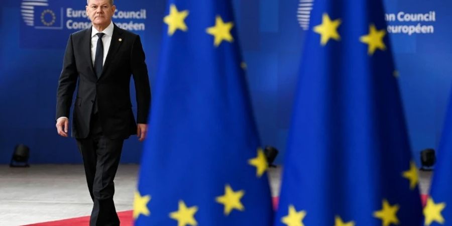 Scholz beim Gipfel im Februar in Brüssel
