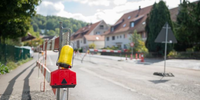 Eine Baustelle in Bülach im Zürcher Unterland. Eine Baustelle in Bülach im Zürcher Unterland.