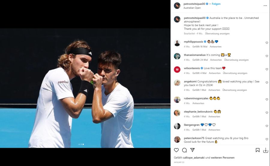 Petros Tsitsipas (r) ist der jüngere Bruder der aktuellen Weltnummer 3 Stefanos Tsitsipas (l).