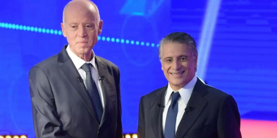 Kaïs Saïed (l.) und Nabil Karoui
