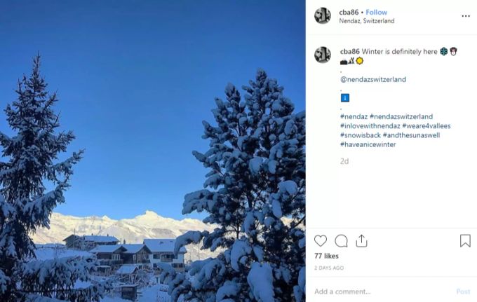 Ein anderer Blickwinkel auf das Dorf Nendaz VS. Nendaz VS