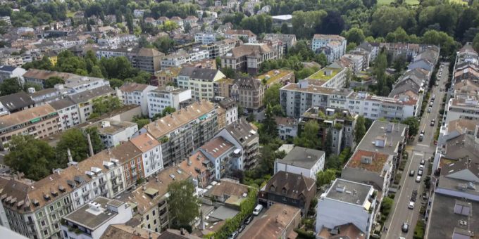 Blick aus einer Wohnung im 21. Stock des neuen SBB Gebäudes. (Symbolbild) Basel Stadt