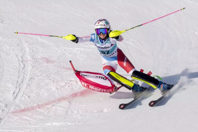 Beim heutigen Weltcup-Parallelslalom im Ski Alpin in St. Moritz war sie die beste Schweizerin: Die 21-jährige Aline Danioth. aline danioth