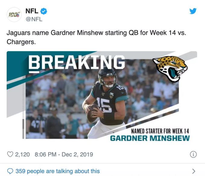 Die Fortsetzung der Minshew-Mania. NFL