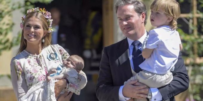 Prinzessin Madeleine und Christopher O'Neill mit ihren Kindern Prinzessin Leonore, Prinz Nicolas und Prinzessin Adrienne. Chris O'Neill
