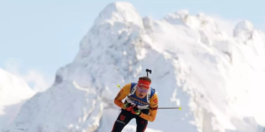 Der Deutsche Biathlet Benedikt Doll will auch beim Massenstart überzeugen. Foto: Alexey Filippov/Sputnik/dpa