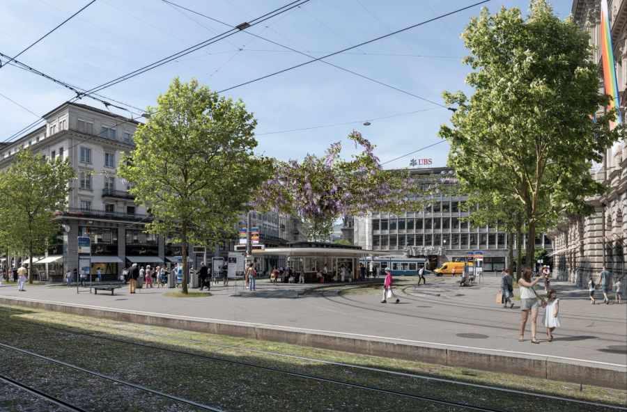 Der Paradeplatz nach der Begrünung.