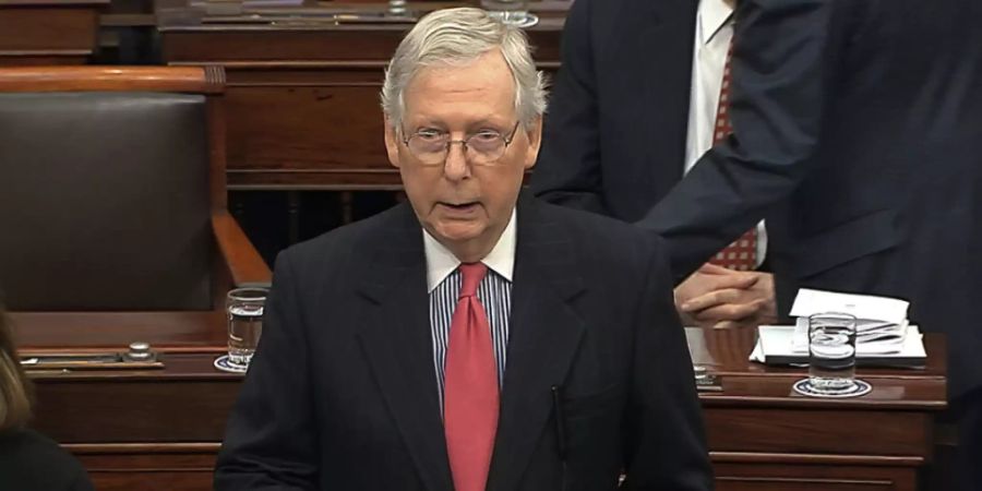 Der republikanische Mehrheitsführer im US-Senat, Mitch McConnell, sieht derzeit keine Chance, den Demokraten das Recht auf Zeugenvorladung zu verweigern. (Archivbild)