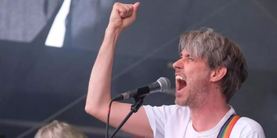Die Band Tocotronic beim Festival „Kosmos Chemnitz - Wir bleiben mehr“ 2019. Foto: Sebastian Willnow/dpa-Zentralbild/dpa