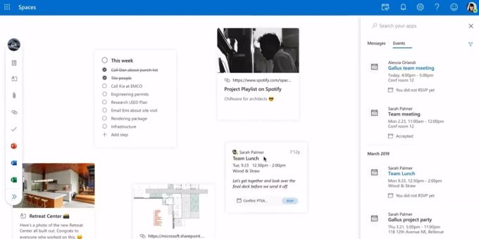 Dokumente, Kalendereinträge, E-Mails und mehr auf einen Blick: So soll Microsoft Outlook Spaces aussehen. Microsoft Outlook spaces