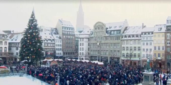 Mit 1000 Menschen - Strassburg (F) trauert um die Opfer des Attentats