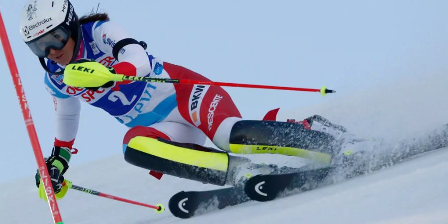 Wendy Holdener im ersten lauf beim Weltcup-Slalom im finnischen Levi.