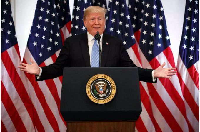 US-Präsident Donald Trump spricht während einer Pressekonferenz im Rahmen der 73. Sitzung der UN-Vollversammlung. US-Präsident Donald Trump spricht während einer Pressekonferenz im Rahmen der 73. Sitzung der UN-Vollversammlung.