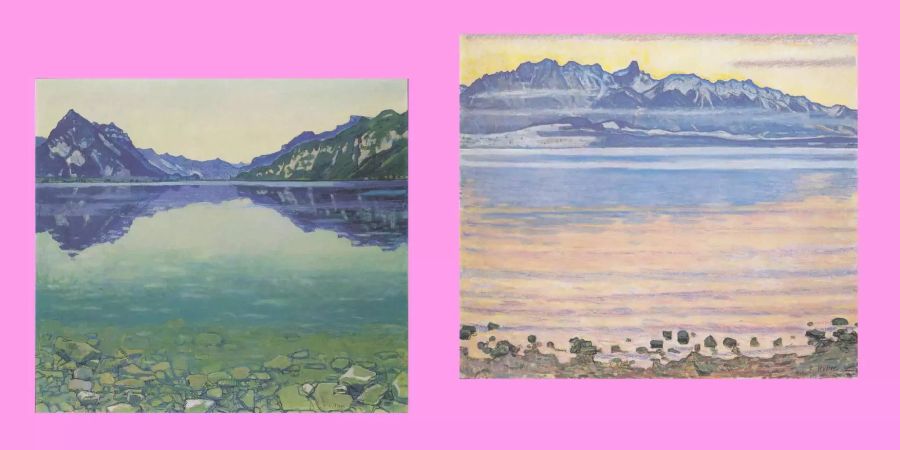 Fasziniert war Hodler von der Symmetrie der Spiegelungen der Berge im Thunersee.