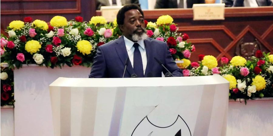 Joseph Kabila, Präsident des Kongo, spricht vor der Nationalversammlung.