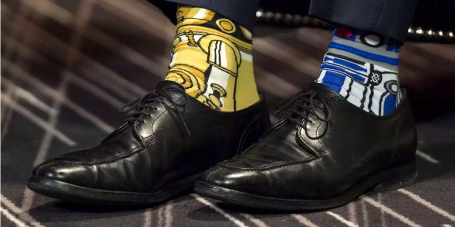 Kann man noch so durchgehen lassen: Justin Trudeaus Star-Wars-Socken.