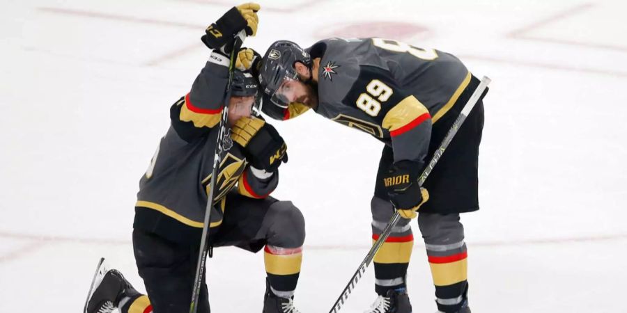 Ein Bild sagt mehr als Tausend Worte: Die Vegas Golden Knights sind am Boden zerstört.