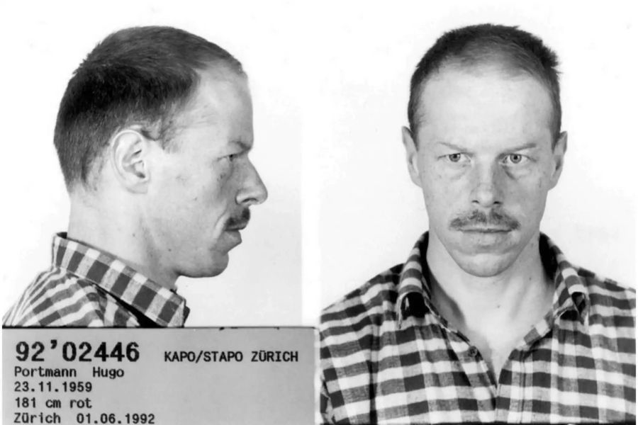 Polizeibilder von Hugo Portmann, aufgenommen am 1. Juni 1992.