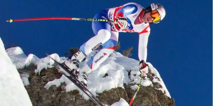 Der Schweizer Abfahrer Beat Feuz am Hundschopf Der Schweizer Abfahrer Beat Feuz am Hundschopf