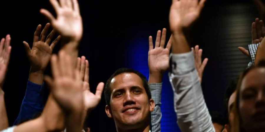 Juan Guaidó bei einem Auftritt vor Studenten in Caracas