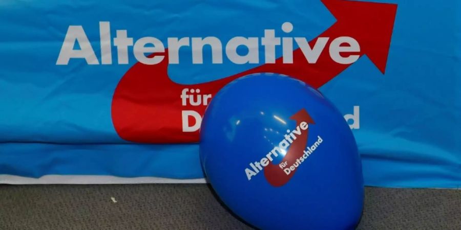 AfD-Werbeartikel bei einer Wahlparty 2016