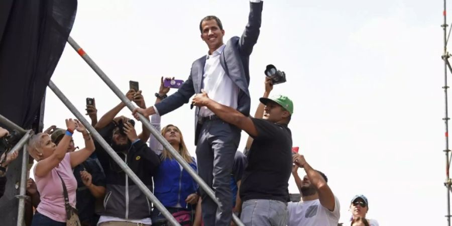 Venezuelas Oppositionsführer Guaidó am Samstag in Caracas