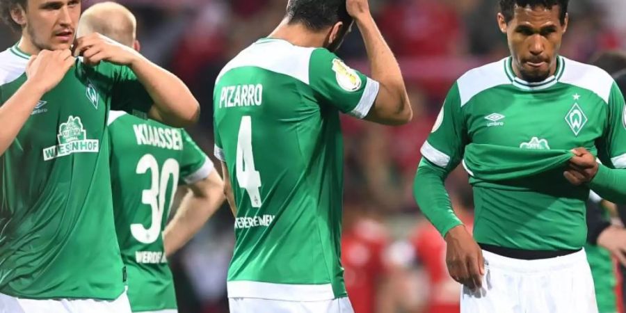 Trotz des Pokal-Aus haben die Werder-Spieler noch gute Chancen auf einen Platz in der Europa League. Foto: Carmen Jaspersen