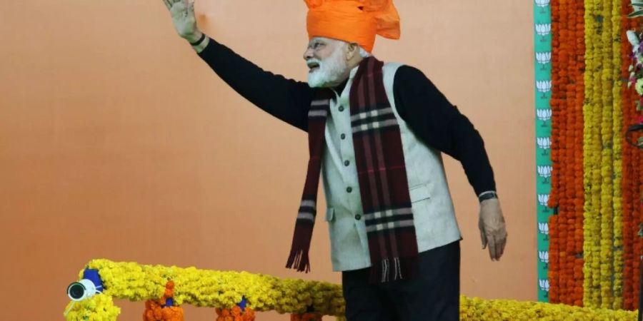Premierminister Modi bei Auftritt in Kaschmir
