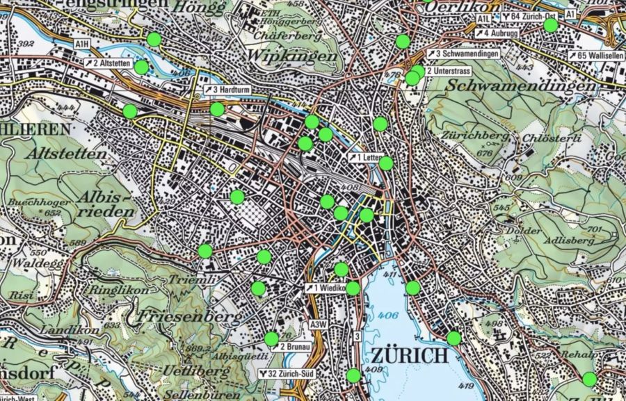 In der Stadt Zürich stehen aktuell 35 5G-Antennen (Stand 22.05.2019)