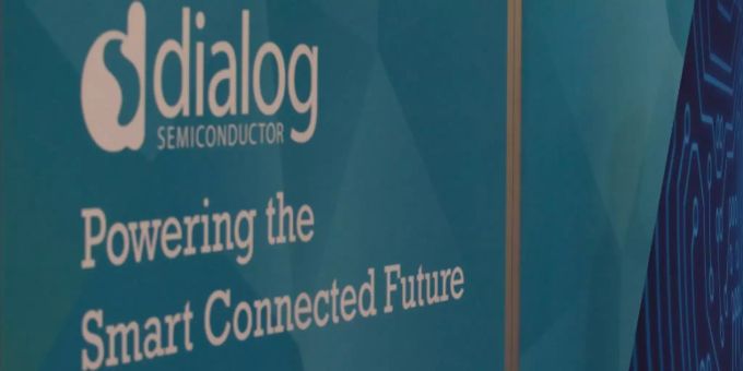 Das Logo der britischen Firma Dialog Semiconductor Dialog Semiconductor