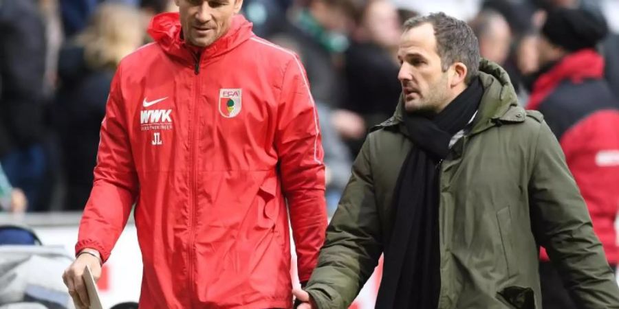 FCA-Co-Trainer Jens Lehmann (l) und Chef-Coach Manuel Baum. Foto: Carmen Jaspersen
