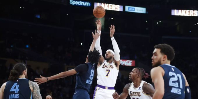 Carmelo Anthony (7) lief gegen die Grizzlies richtig heiss. Los Angeles Lakers
