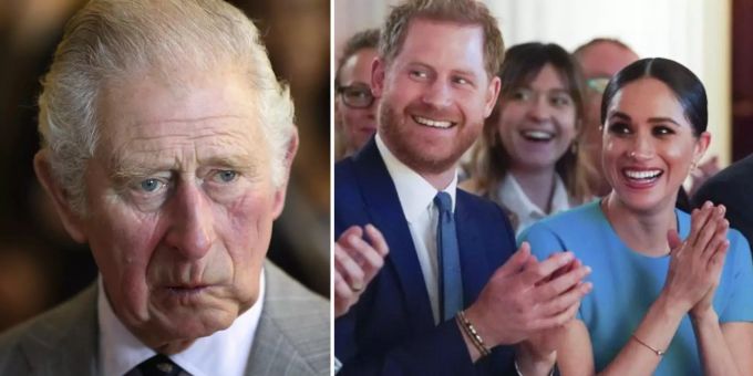 Prinz Harry (hier mit Meghan Markle) soll Papa Charles in den Rücken gefallen sein. prinz harry