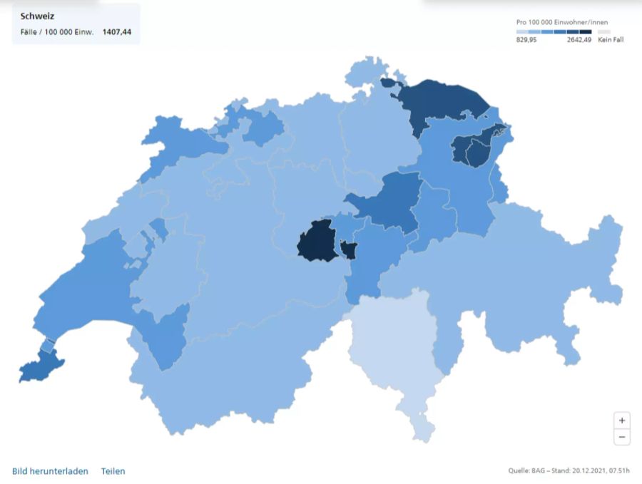 Coronavirus Obwalden 14-Tages-Inzidenz