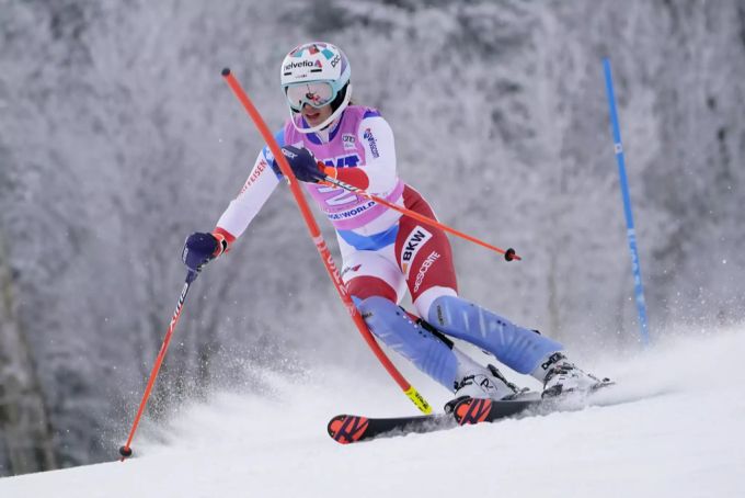 Michelle Gisin punktet im Slalom von Killington. Michelle Gisin