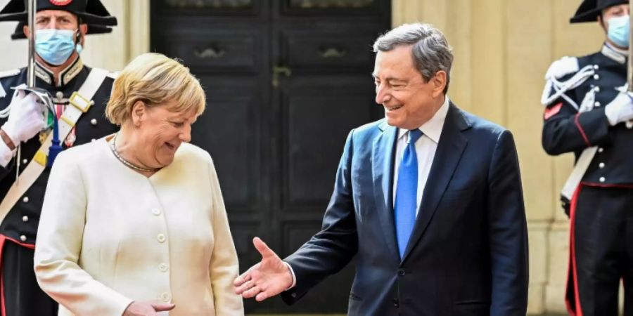 Merkel und Draghi in Rom