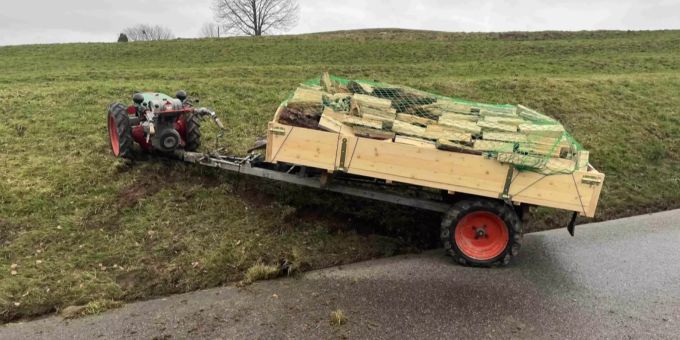 Der Motor-Karren. Unfall Jonschwil SG