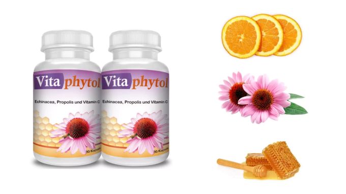 Vitaphytol stärkt das Immunsystem mit Vitamin C, Echinacea & Propolis. d