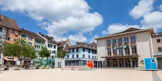 Schaffhausen - Löwenbrunnen wird renoviert