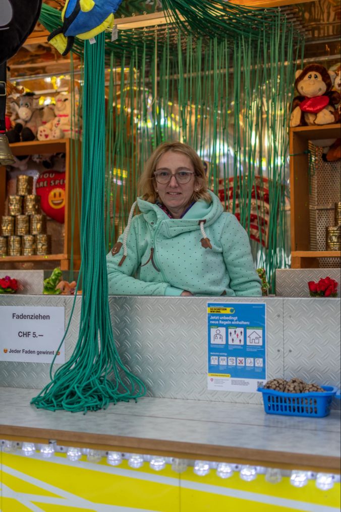 Sandra Hauri vom Seilziehen bei der Kartbahn Chilbi.